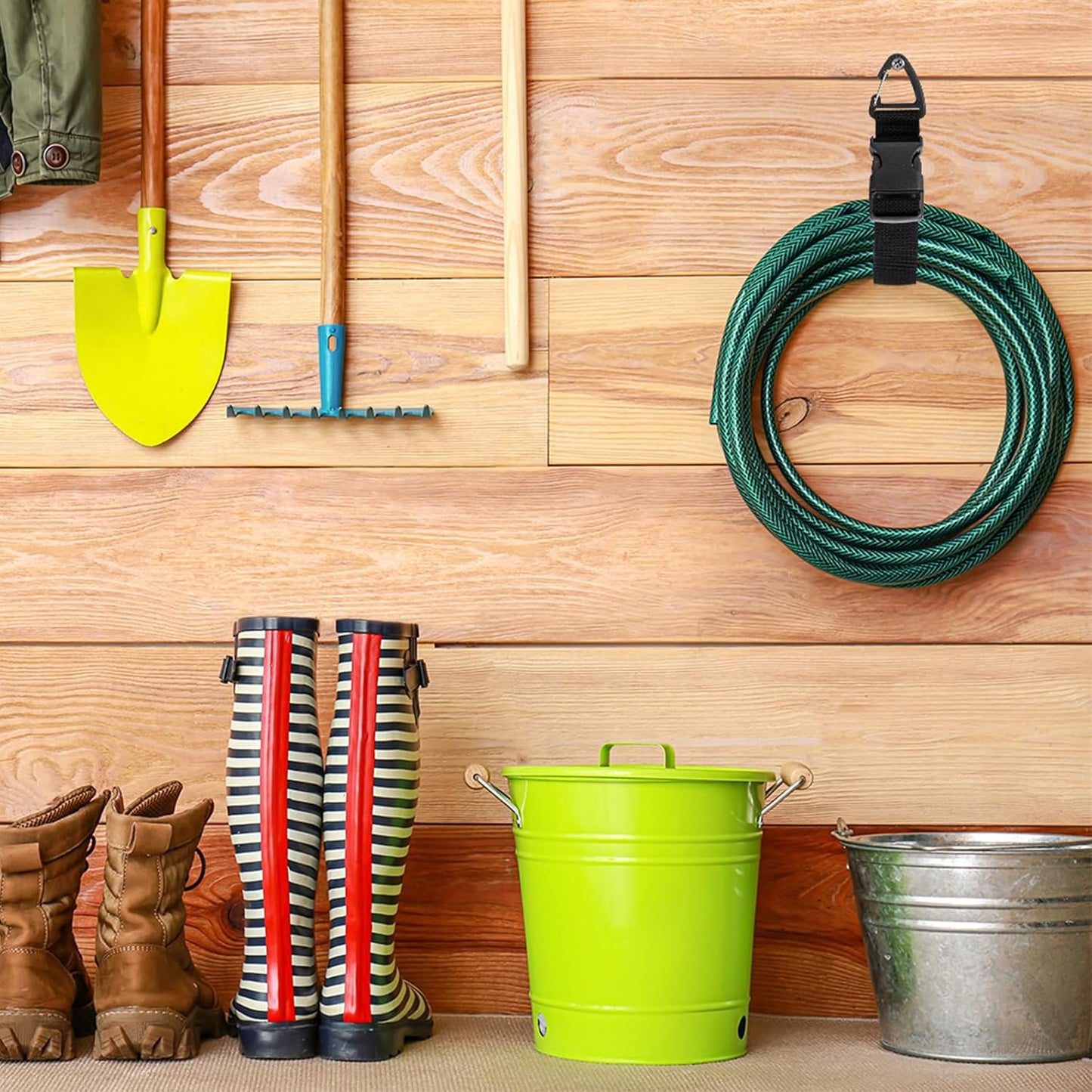 9 Pack 17 Inch Adjustable Extension Cord Holder Organizer with Triangle Clips Heavy Duty Storage Straps Extension Cord Hanger for Men Workshop and Garage Organization and Storage (Black)