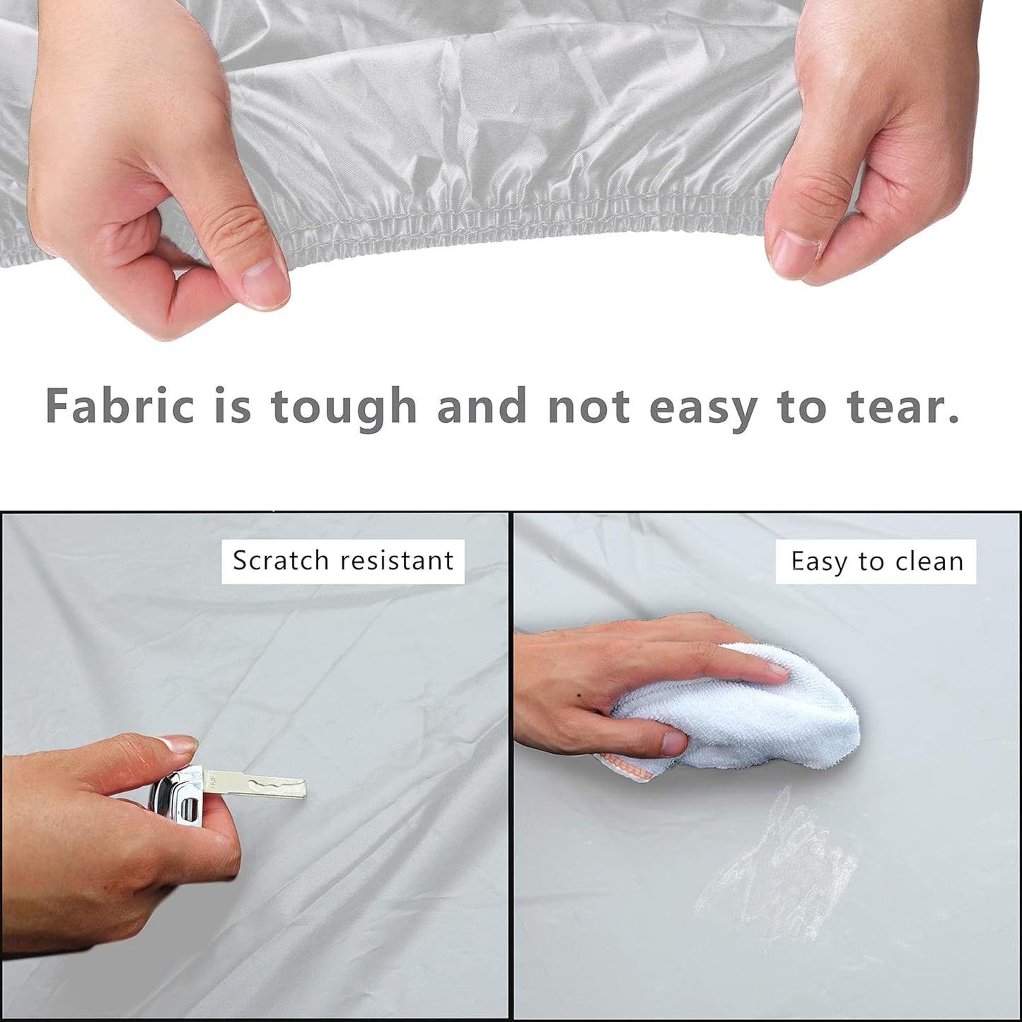 MORNYRAY Waterproof Car Cover All Weather Snowproof UV Protection Windproof Outdoor Full car Cover, Universal Fit for Sedan (Silvery, A0-Fit Sedan Length(Up to 153 inch)