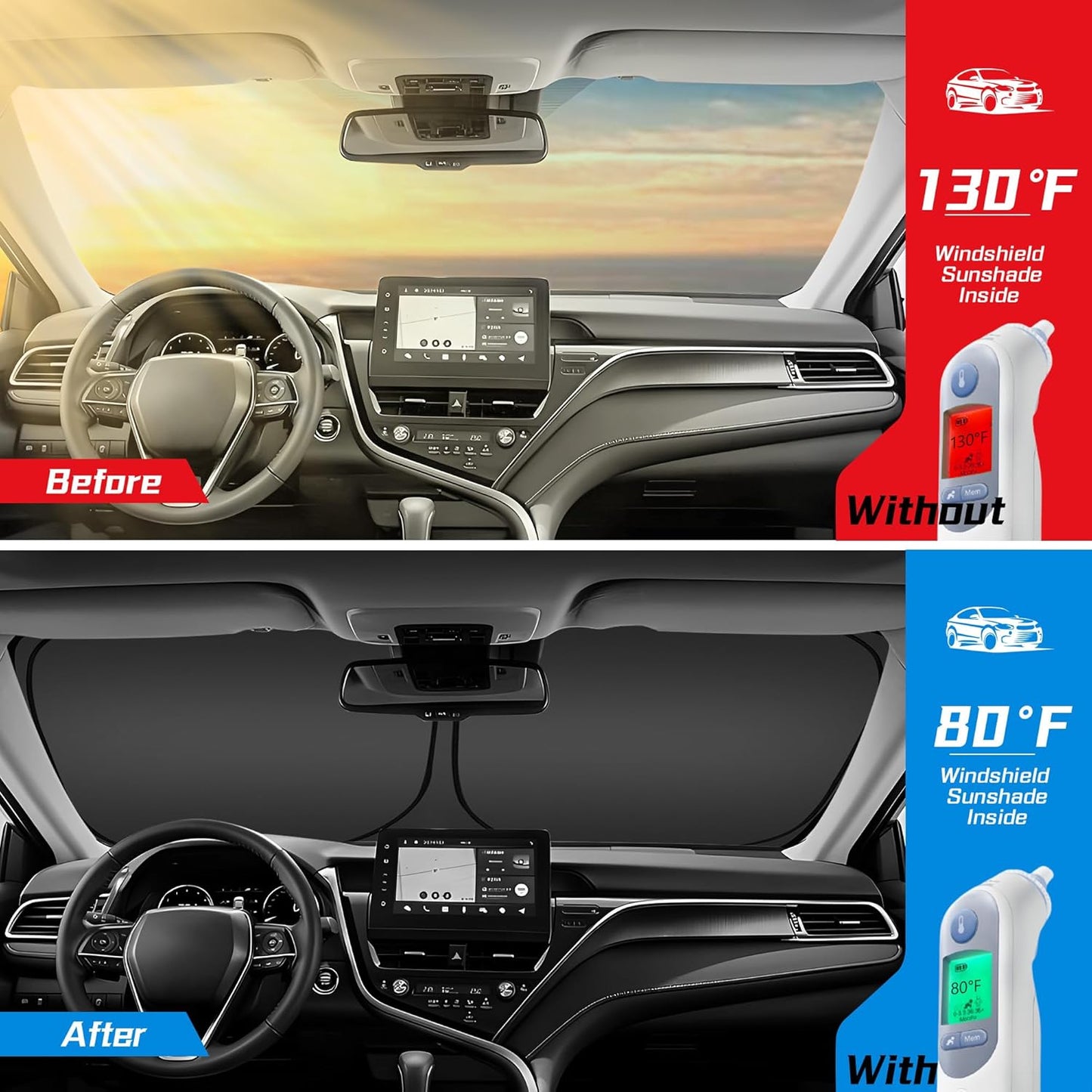 ARISMOTOR Windshield Sun Shade for Buick Envision 2021-2025 2026, Custom Fit Foldable Front Window Sunshade Sun Visor Protector, Block UV Rays Keep Your Car Cooler