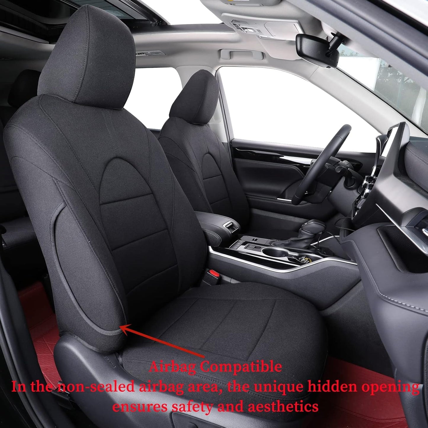 coverdream Camry Seat Covers Custom Fit for 2012-2017 Toyota Camry L, LE,XLE,Full Coverage Polyester Car Seat Protector (Full Set,Black)