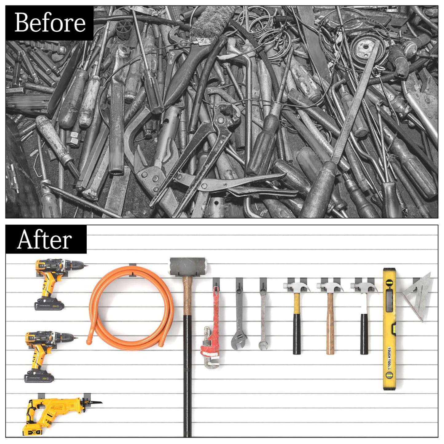 3-H Slatwall Accessories 30 Pack, 6 Inch Slatwall Hooks & Hangers, Heavy Duty Slat Wall Hanging Hooks, Proslat Accessories for Shop Retail Display