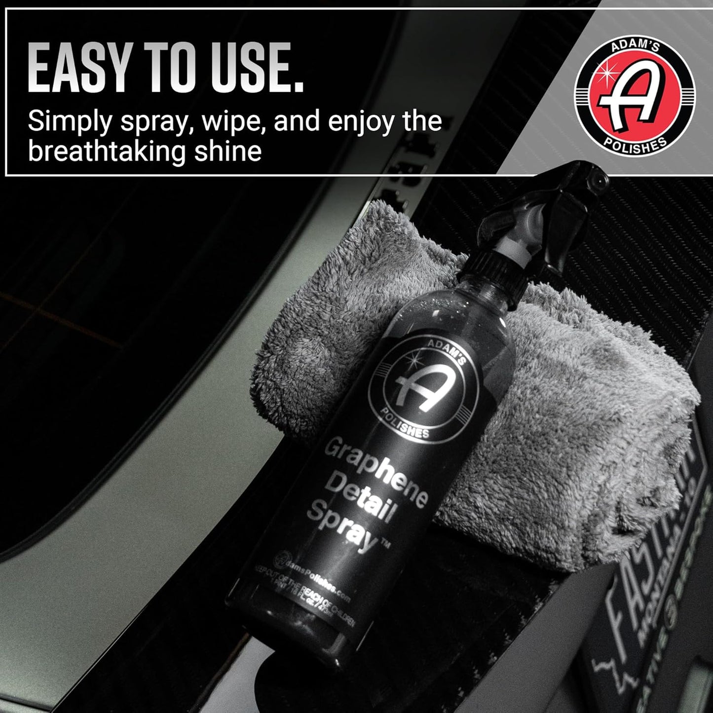 Adam's Polishes Graphene Detail Spray (2 Pack) - Extend Protection of Waxes, Sealants, & Coatings | Waterless Detailer Spray For Car Detailing | Clay Bar, Drying Aid, Add Ceramic Graphene Protection