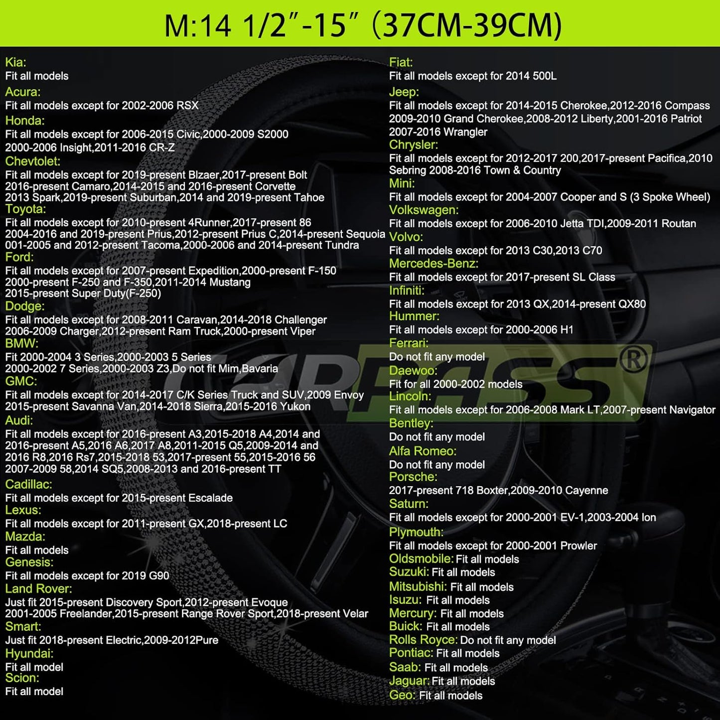 CAR PASS Line Rider Microfiber Leather Sporty Steering Wheel Cover Universal Fits for 95% Truck,SUV,Cars, Anti-Slip Safety Comfortable Desgin (Pure Brown)