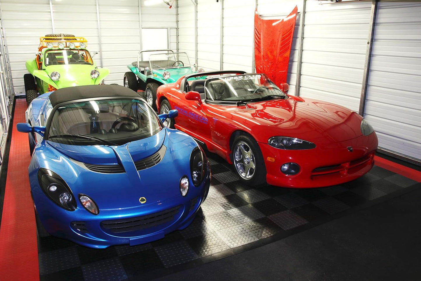 Big Floors RaceDeck CircleTrac, Interlocking Non-Slip Garage Flooring Tile, Durable, Modular, Heavy-Duty Copolymer, Easy Install (Beige, 24 Pack of 12 x 12" Tiles)