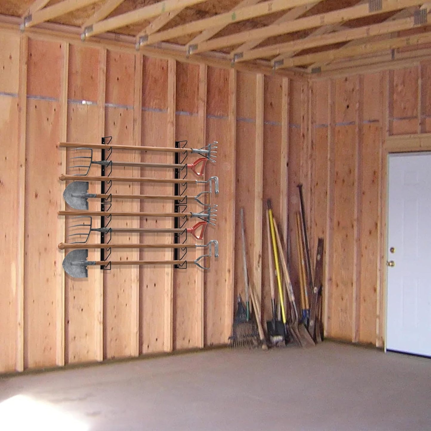 UNITEDPOWER Garden Tool Storage Rack，Wall Mounted Garage Organizer，Tool Utility Holder for Garden Equipment Shovel Rakes Brooms