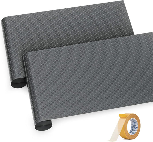 Premium Garage Floor Mat, Commercial Grade Heavy Duty Parking Mat for Garage Floor, Golf Cart Parking, Water/Stain Resistant Floor Runner (Grey Coin, 2 Rolls x 4 x 13 Feet)
