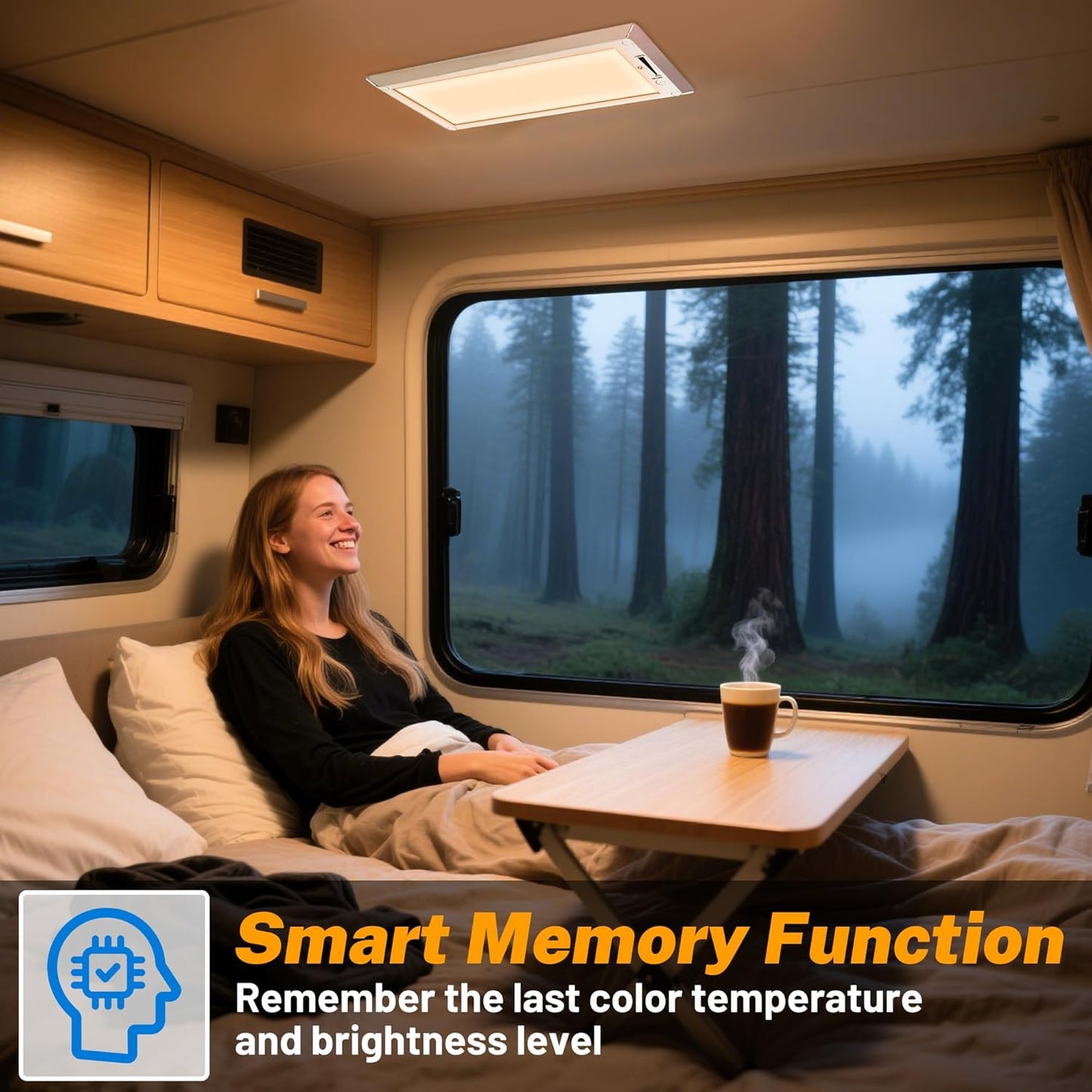 2 Pack RV Lights Interior,3 Color RV LED Super Bright Fixture,12V RV Ceiling Dome Light with ON/Off Dimmable Switch Energy Saving Gift Package for RV/Camper/Car/Trailer/Boat