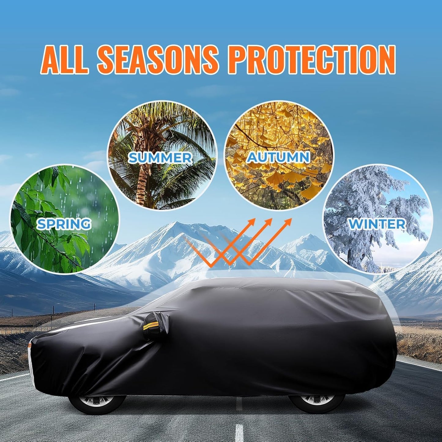 Toyota 4Runner Car Cover 100% Waterproof All Weather, Gift with Towel, 10 Layers SUV Car Cover Custom Fit 2002-2025 Toyota 4Runner, Full Exterior Covers Rain Sun UV Protection with Door Zipper.