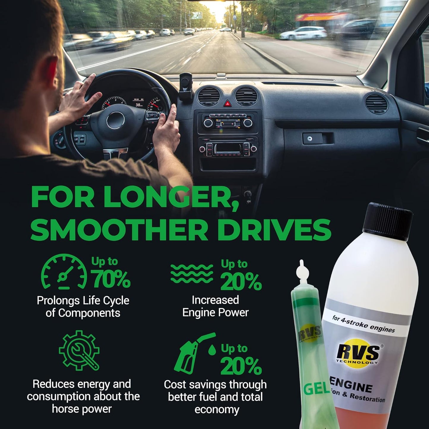 G6 Engine oil Treatment; For Gasoline Engines with a Motor oil capacity up to 6 quarts; Save fuel, Boost Power and Safely Restore and protect your Car, Truck, and all other engines