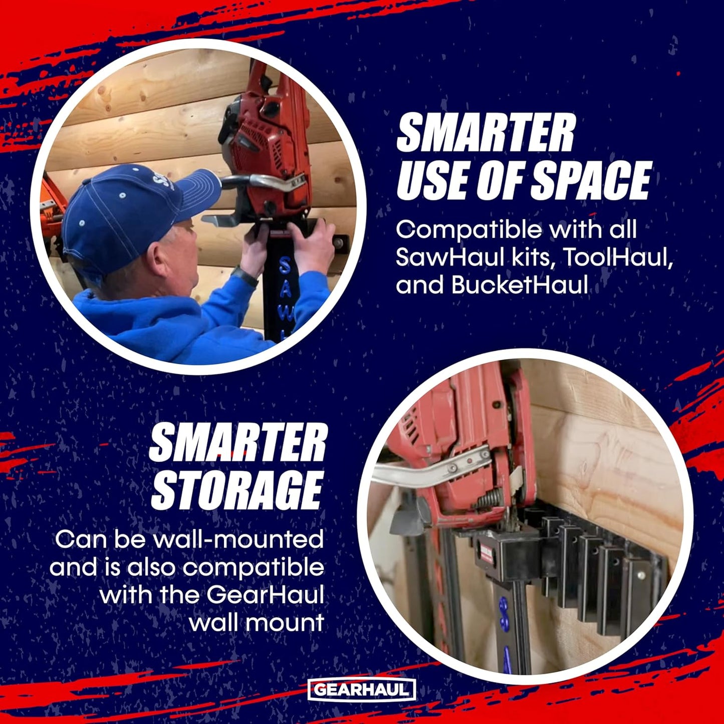 SawHaul Snap-Lok Universal Chainsaw Carrier Kit for Tractors and Skid Steers – 20 Inch Blue Scabbard with Rotating Mount – Compatible with All Chainsaw Brands – Made in USA