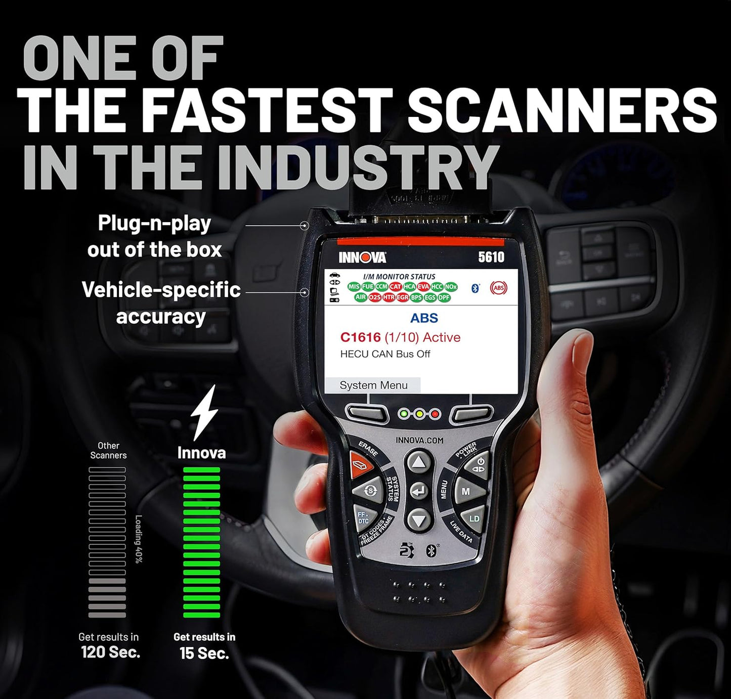 Innova 5610 OBD2 Bidirectional Scan Tool - Understand Your Vehicle, Pinpoint What's Wrong, and Complete Your Repairs with Less Headache, Updates Included, US-Based Technical Support