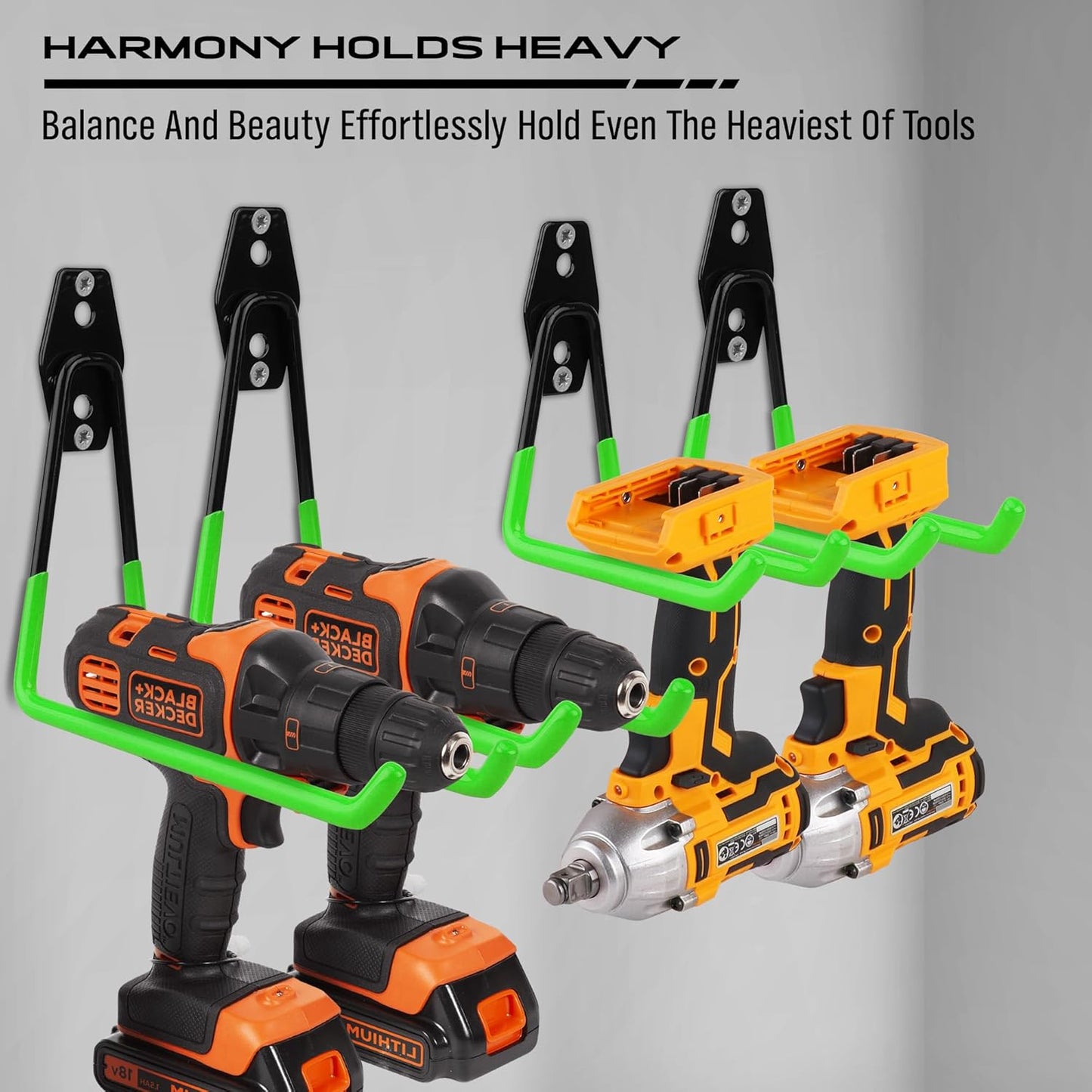 Garage Tool Storage Wall Hook Assortment Set: 15PCS Heavy Duty Large Hanger Garden Tool Organizer Ladder Bike Rack Yard Tool Holder Shed Shovel Metal Screw Organization Bicycle Steel Bracket