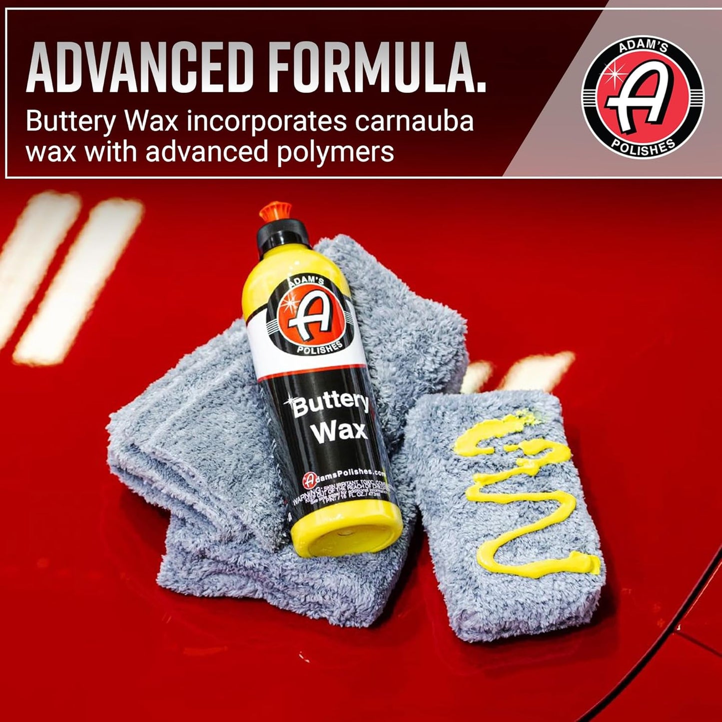 Adam's Polishes Buttery Wax (16oz) - Premium Infused Carnauba Liquid Wet Car Wax For Shine, Polish & Top Coat Paint Protection | Car Wash Enhancer & Clay Bar Lubricant | Car Boat Motorcycle