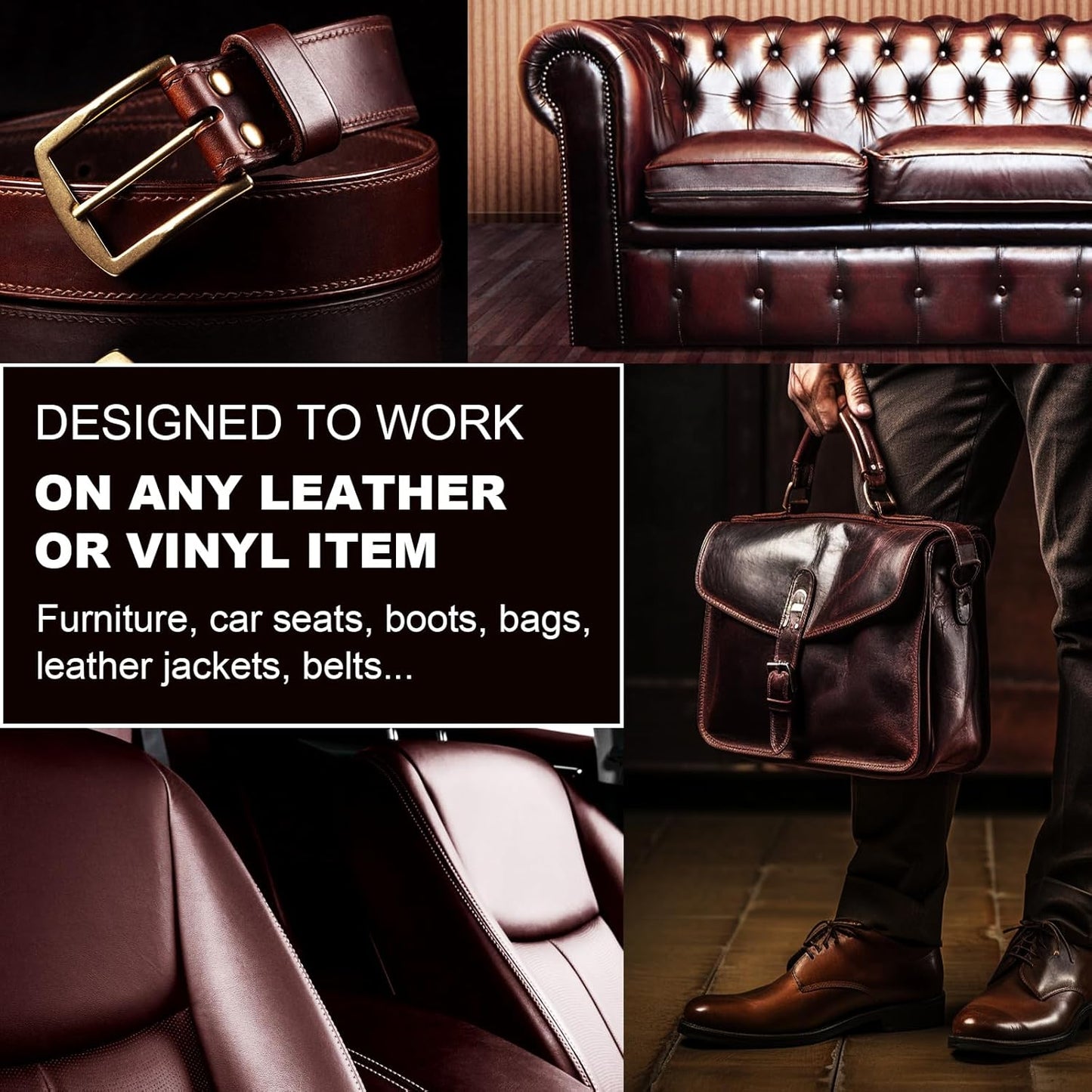 Cream White Leather Recoloring Balm, 12oz Leather Color Restorer for Couches, Leather Repair Kit for Furniture, Leather Dye for Leather Fade, Leather Repair Restore car seat