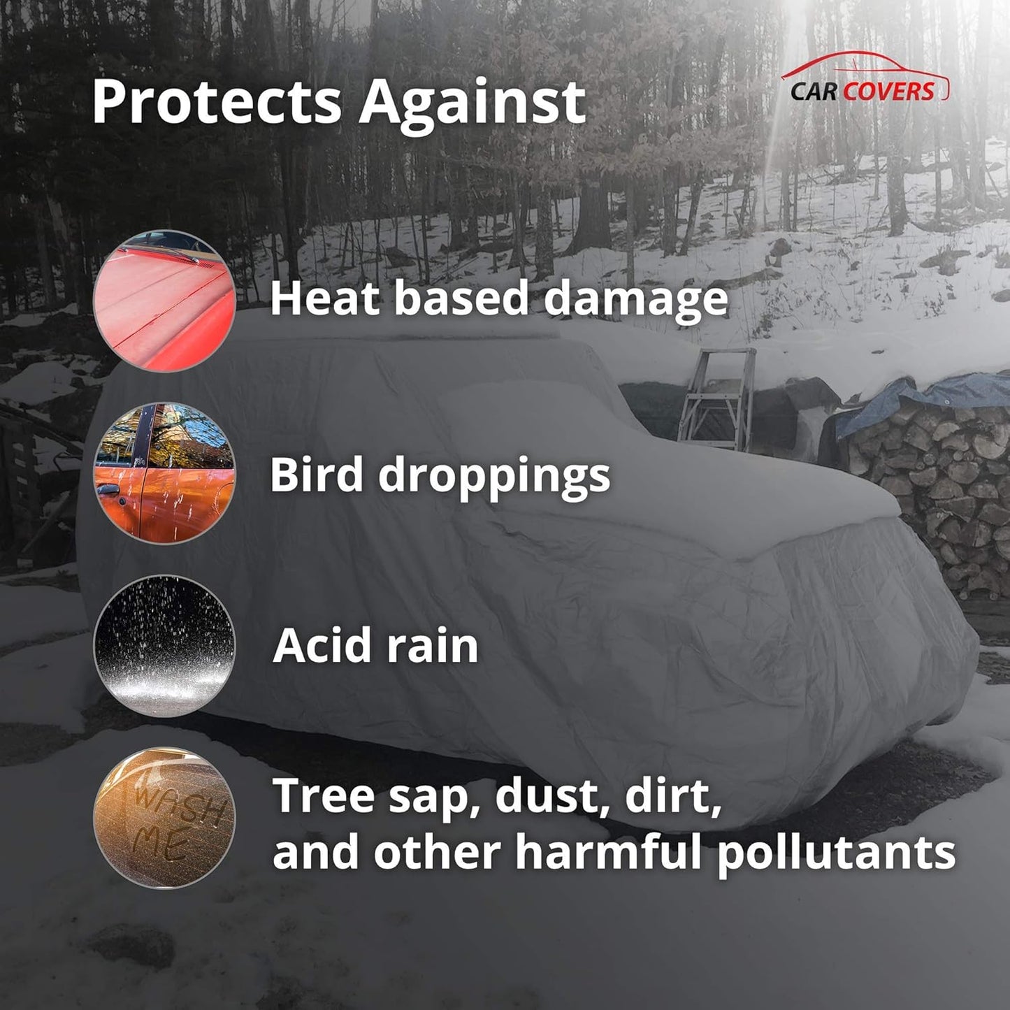 Car Covers Weatherproof Max Truck Cover & Warranty Compatible with Ford 1957-1983 F-100 Regular Cab, 8 with Camper Shell– Outdoor Cover, Prevents Theft with Cable Lock