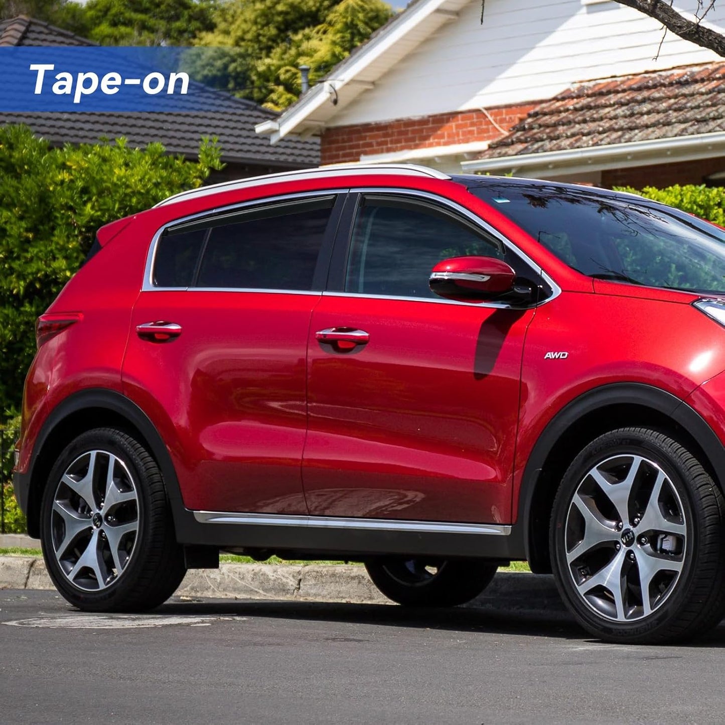 Window Visors Rain Guards for 2011-2016 Kia Sportage, Out-Channel Window Vent Wind Deflectors Visors Shades for 11-16 Sportage