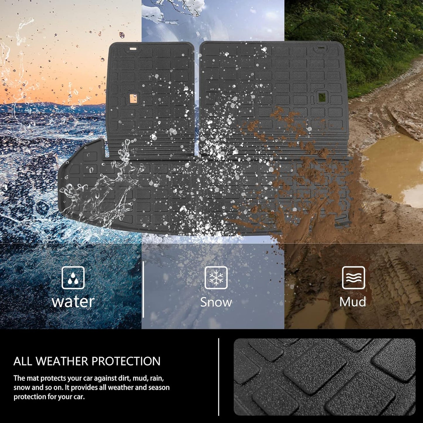 powoq Cargo Mat Compatible with 2014-2019 Toyota Highlander Trunk Mat Backrest Trunk Liner TPE Cargo Liner Replacement for 2014-2019 Toyota Highlander Accessories