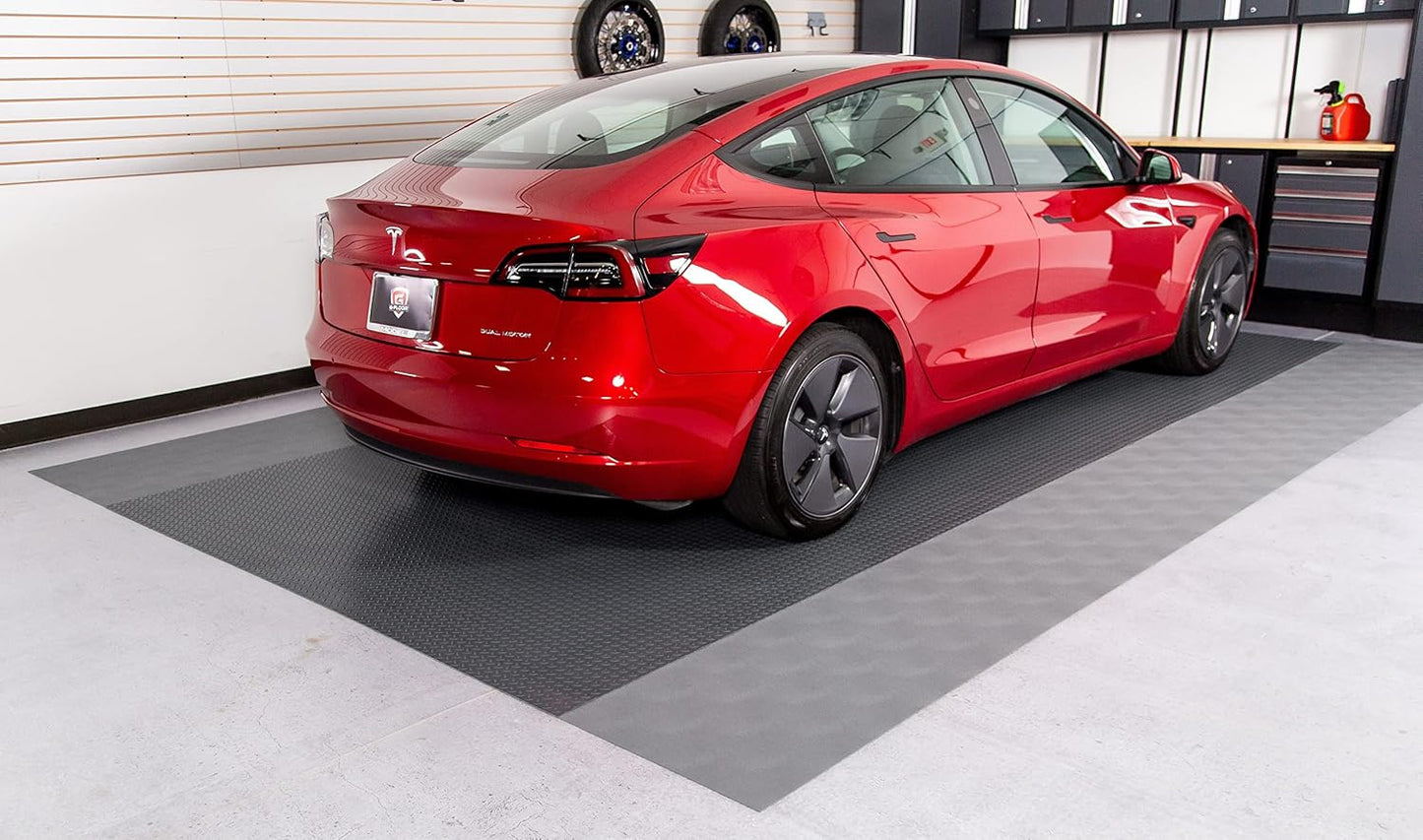 G-Floor Vinyl Garage Runner Levant Pattern (Slate Grey, 2'6" x 17')