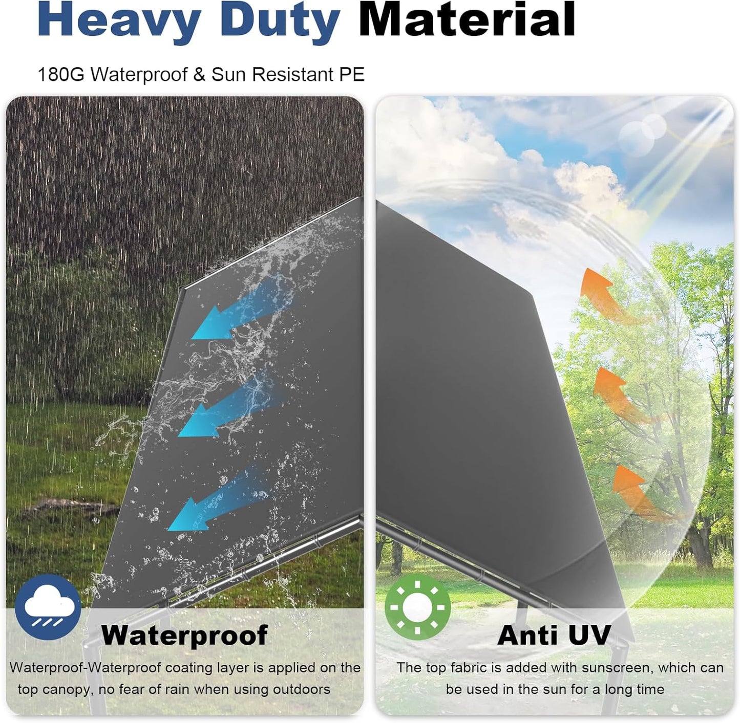 Grezone 10 x 20ft Heavy Duty Carport,Portable Car Tent Garage,All Season UV Resistant Car Canopy for Auto,Truck,Boat,Car (gray)