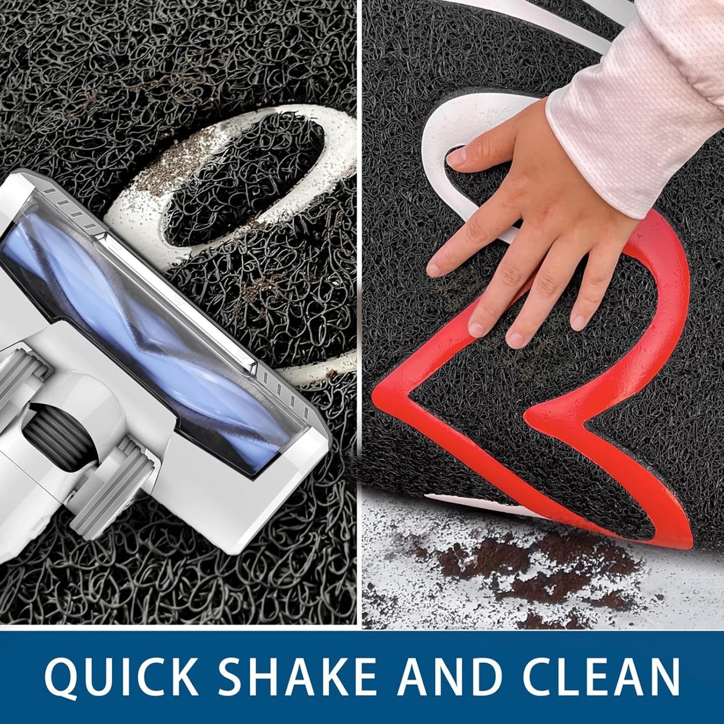 EARTHALL Door Mat 2-Pack Outside Inside Home Doormat 30"x17.5" Durable Floor Mat Non Slip Rug Ultra Absorb Mud Easy Clean Front Doormat for Garage, Entryway, Patio, High Traffic Areas, Black