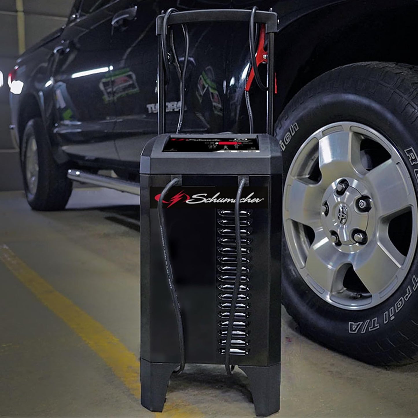 Schumacher Electric Wheeled Battery Charger and Engine Starter, SC1325, 4-in-1, Fully Automatic, 250 Amps, 40 Amp Boost Mode, 6 Volt, 12 Volt, for Car, Truck, and Marine Batteries