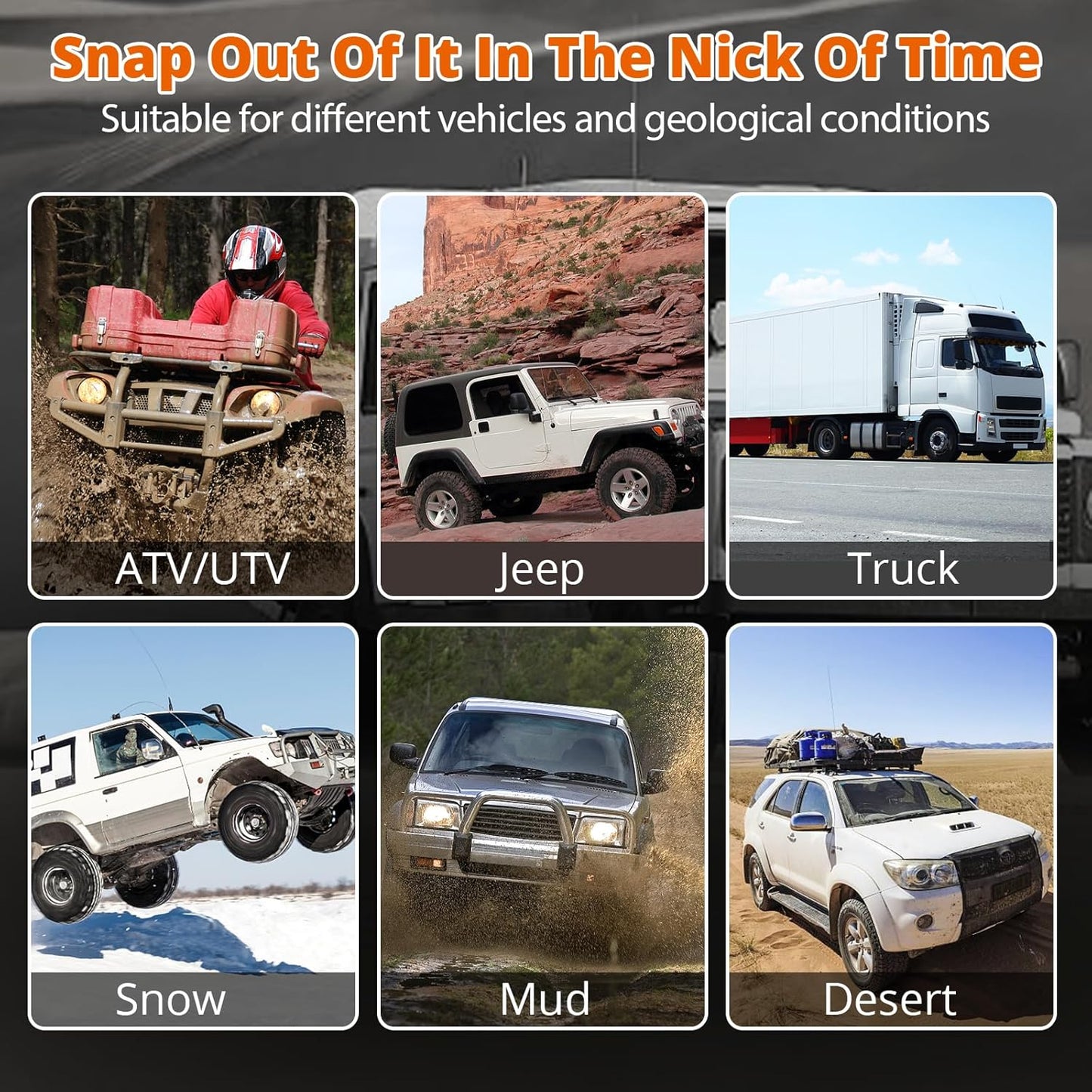 Kinetic Recovery Tow Rope 1-1/8" x20ft Offroad Snatch Strap 48000lbs Heavy Duty Towing Straps Kit for Trucks SUV UTV ATV Tractor Car Jeep - ArmyGreen