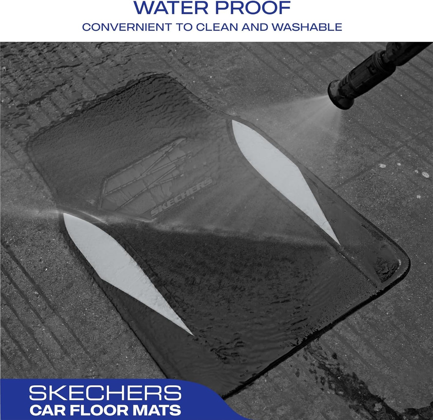 Skechers Car Floor Mats,Waterproof Universal Fit Car Mats,Faux Leather Car Floor Mats,Carbon Floor Mats for Cars with Anti-Slip Skechers Heel Pad Fit for SUV,Vans,Sedans,Trucks,Grey