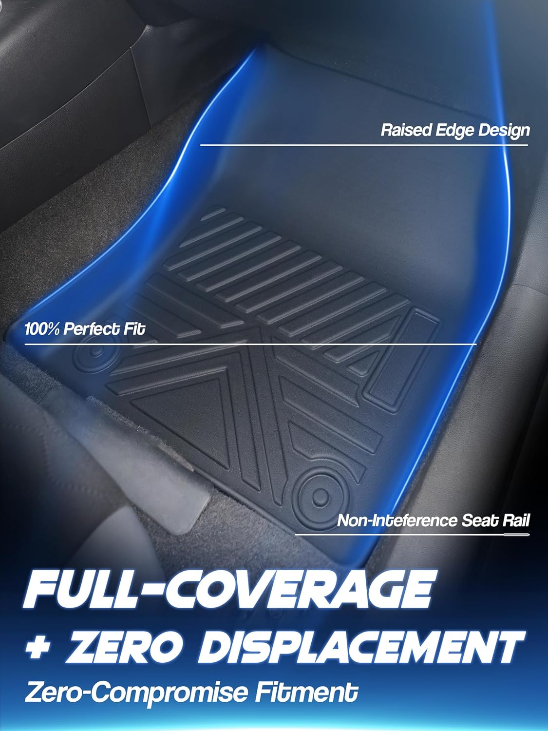 Car Floor Mats for 2018-2024 Chevrolet Equinox/GMC Terrain (Not for EV) Accessories,TPE All Weather Protection Floor Mats,Custom Fit 1st&2nd Row Car Floor Liners Set,Heavy Duty Accessories,Black