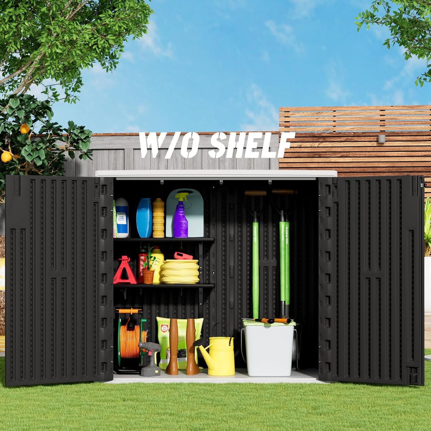 37Cu.ft Outdoor Storage Shed Waterproof,Horizontal Outdoor Storage Cabinet for Patio & Garden Shed, Garage, Pool Storage.