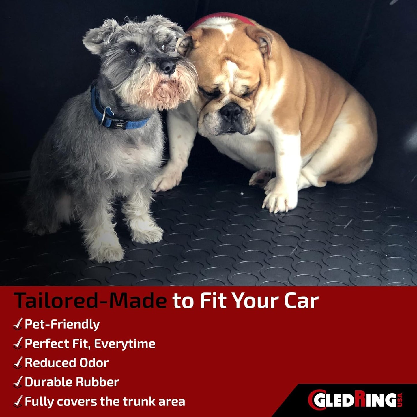 Gledring USA Custom Fit Rubber Floor Mats Intended for Mercedes Benz Sprinter Cargo RWD with Air Vent 2019-2023, No Trimming Needed, All-Weather, 3 Piece Set