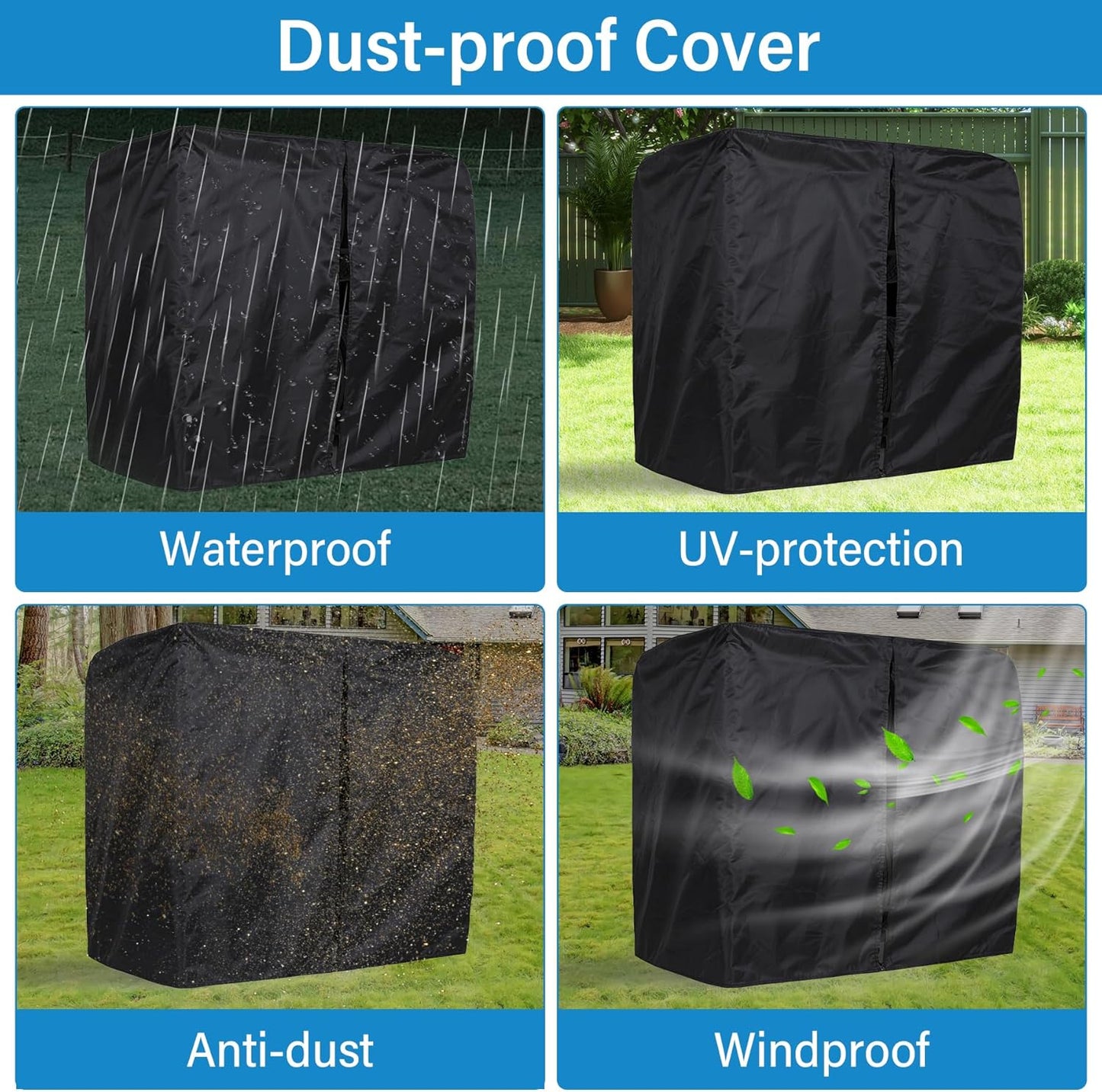 Tire Storage Rack 44" x 44" x 18" w/Anti-dust Cover, Rolling Tire Rack Adjustable, Tire Rack for Garage Black w/4 Swivel Casters & 2 Storage Shelf for Garage Storage