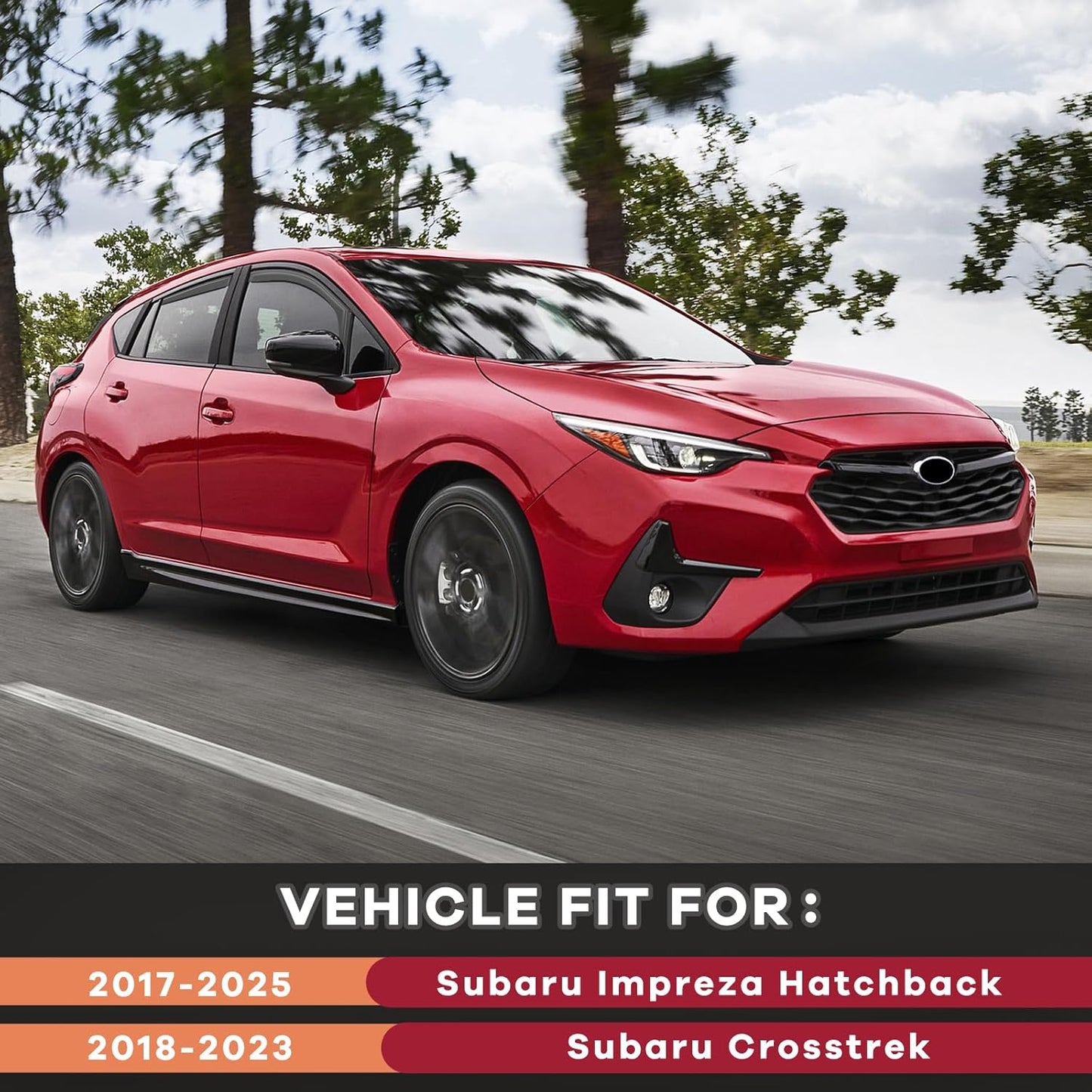 in Channel Rain Guards Fit for 2017-2025 Subaru Impreza Hatchback, Crosstrek 2018 2019 2020 2021 2022 2023, Durable Window Visors, Smoke Wind Deflectors Vent Shades Shield-4PCS