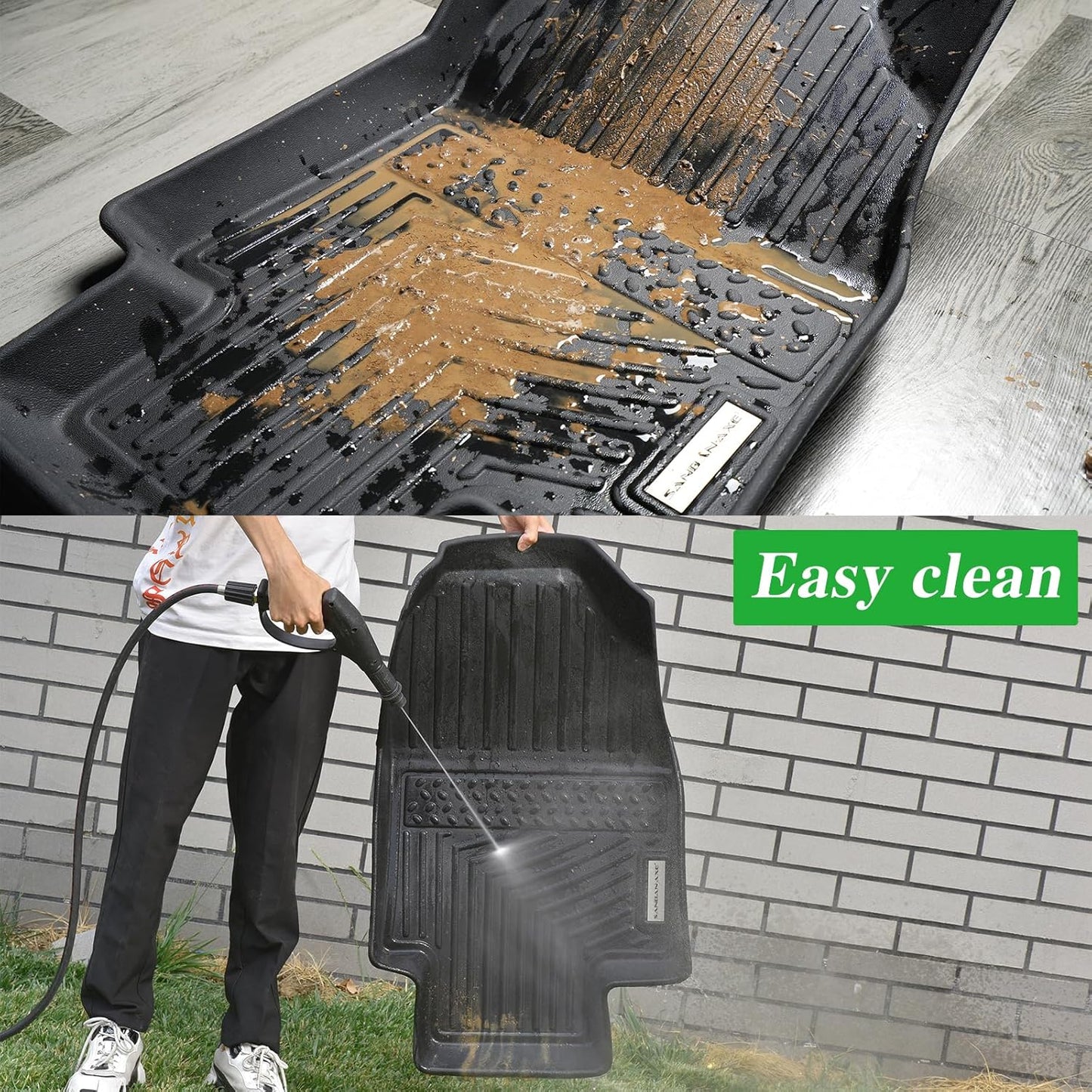 Floor Mats & Trunk mat For 2013-2019 2020 Nissan Pathfinder 2013 Infiniti JX35 2014-2020 Infiniti QX60 TPE All Weather Protection 3 Rows Car Floor Liners & Cargo Liners With Velcro Backrest