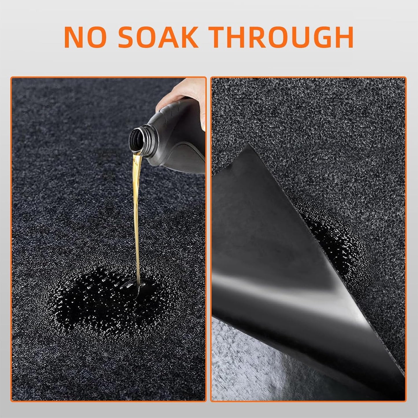 Garage mats for Floor, 8.5 x 6.6 Ft, Garage Floor mats for Under car, Oil Spill mat，Absorb Oil Quickly, Garage Carpet, Reusable, Washable, Protects Floor (3MM-PE)