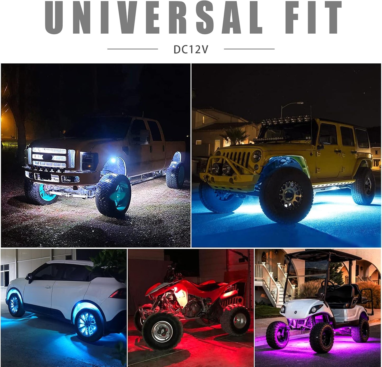 Honalia LED Rock Lights for Trucks 10 Pods, RGB Rock Lights Kits for UTV with Music Mode for ATV UTV RZR