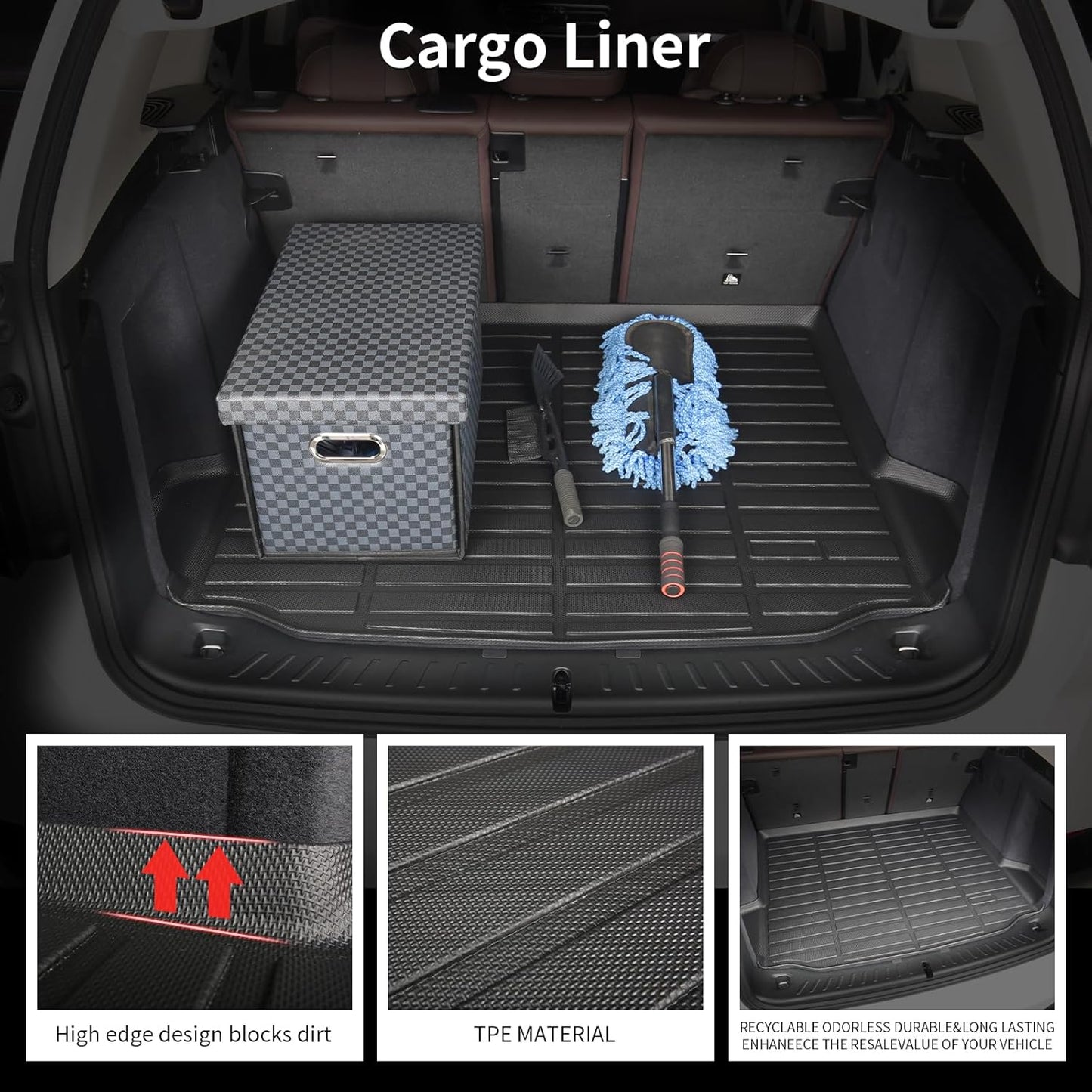 Wayhigh-All Weather Floor Mats & Cargo Liner Set for Honda HRV 2023-2026/Acura ADX 2025 2026, Custom Fit TPE Heavy Duty Car Mats HR-V Hybrid LX | Sport | EX-L Full Set for HR-V Accessories