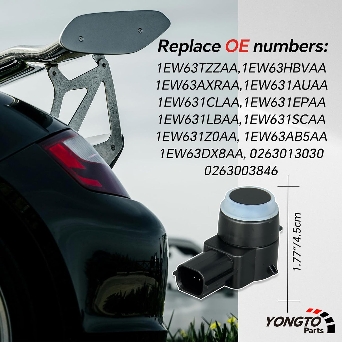 1EW63TZZAA 4Pcs Reverse Backup Parking Assist Sensor Compatible with Dodge Journey Charger Grand Caravan, Ram 1500 2500 3500, Jeep Grand Cherokee, Chrysler 300 Replace OE 1EW63AXRAA