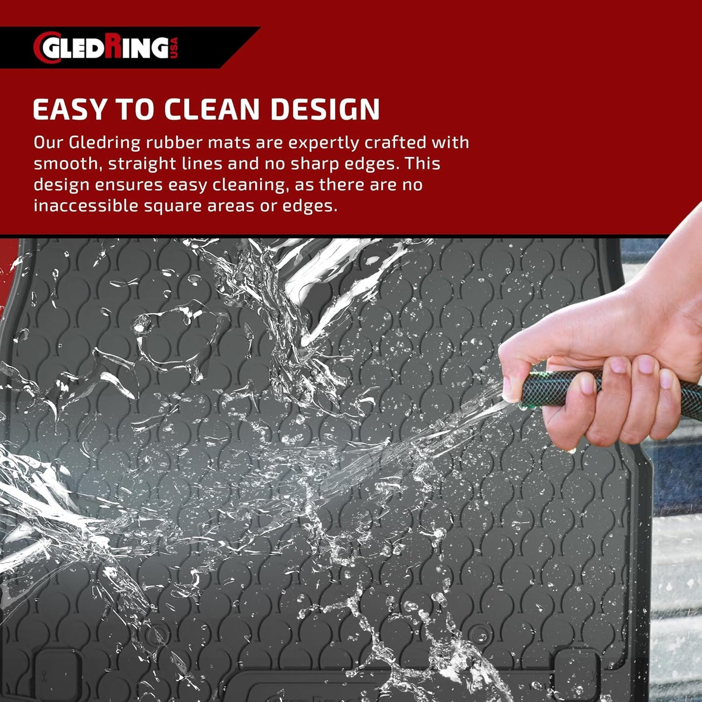 Gledring USA Custom Fit All-Weather Rubber Cargo Liner Intended for Land Rover Range Rover Velar 2017-2022, No Trimming Required, Tailored Custom Fit, Protects from Rain, Mud, & Snow