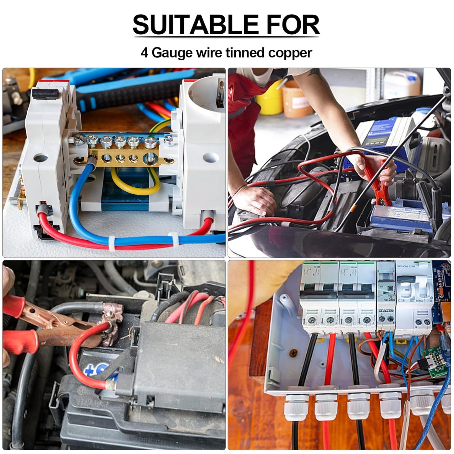 4 Gauge Wire - iGreely 30 FT Red & 30 FT Black 4 Gauge Tinned Copper Electrical Wire Cable for Car Audio Automotive Trailer Marine Harness Wiring 4AWG 30Ft