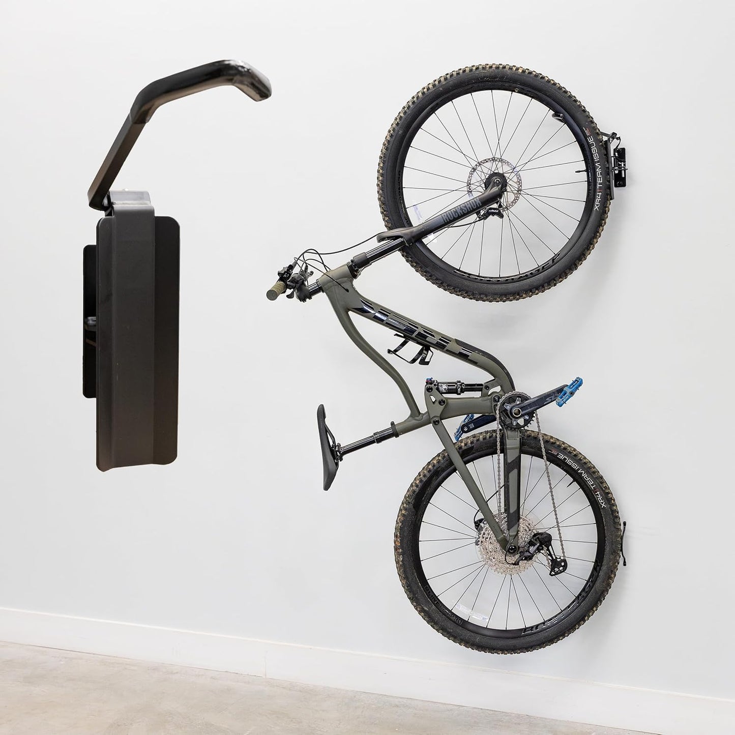 StoreYourBoard Bike Swivel Rack – Wall Mounted Garage Bike Storage, Vertical Hanger with 120° Swing Design & Stopper, Space-Saving Indoor Wall Mount – Fits Kids Bikes, BMX & More