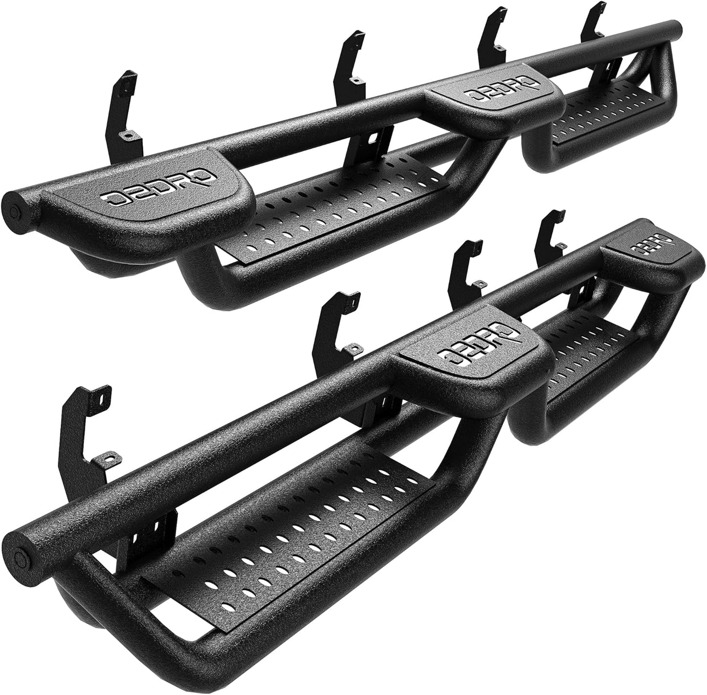 OEDRO Running Boards Compatible with 2019-2025 Chevy Silverado/GMC Sierra 1500, 2020-2025 2500HD 3500HD Crew Cab(Excl. 2019 1500 LD/Limited), Bolt-on Side Steps Steel Nerf Bars