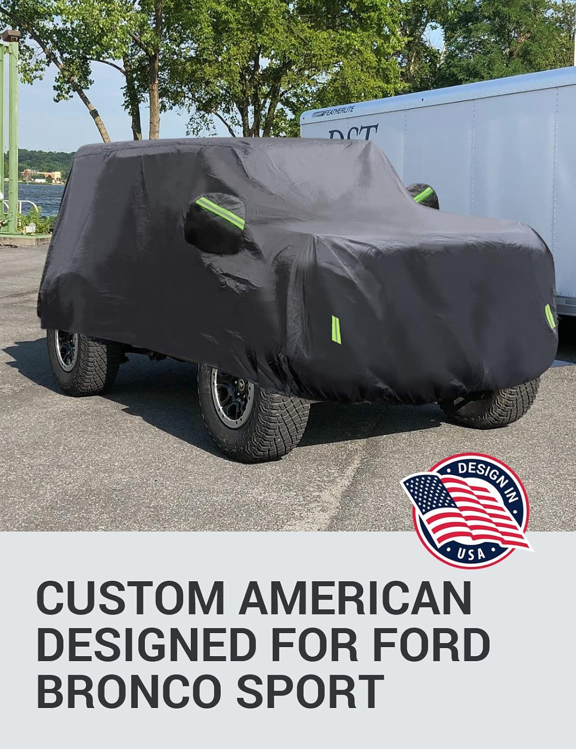 Proadsy 2025 Upgrade Car Cover Compatible with Ford Bronco Sport 2021-2024 2025 210T Windproof All Weather Waterproof Sun Rain UV Dust Snow Protection Outdoor Covers