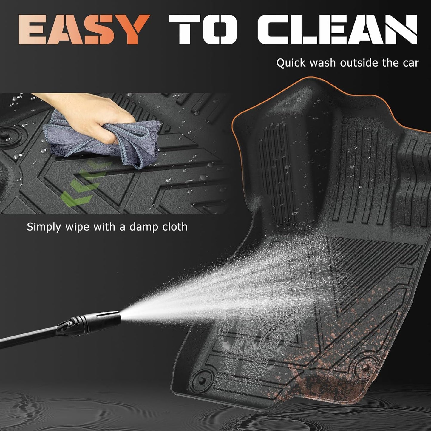 Floor Mats & Cargo Liner Fit for Hyundai Elantra & Elantra N 2021-2024 2025(Not for Hybrid), All Weather Protection TPE Anti-Slip Car Full Set Floor Liners Hyundai Elantra Custom Accessories,Black