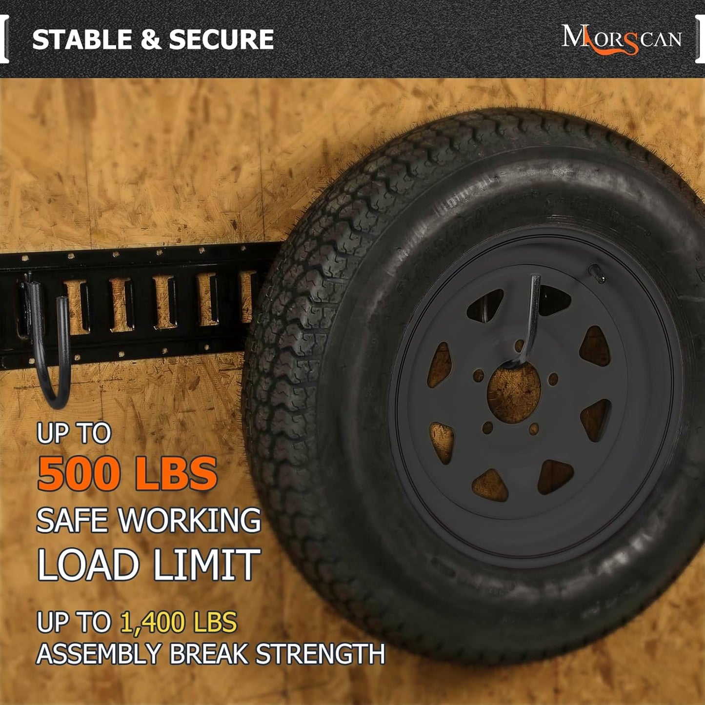 4-Pack 4" E Track J Hooks, Heavy Duty Black Steel Hanger 1,400lbs Break Strength E-Track Tie Down Accessories for Box Truck, Enclosed Trailer, Garage, Vans, Warehouse, Workshop