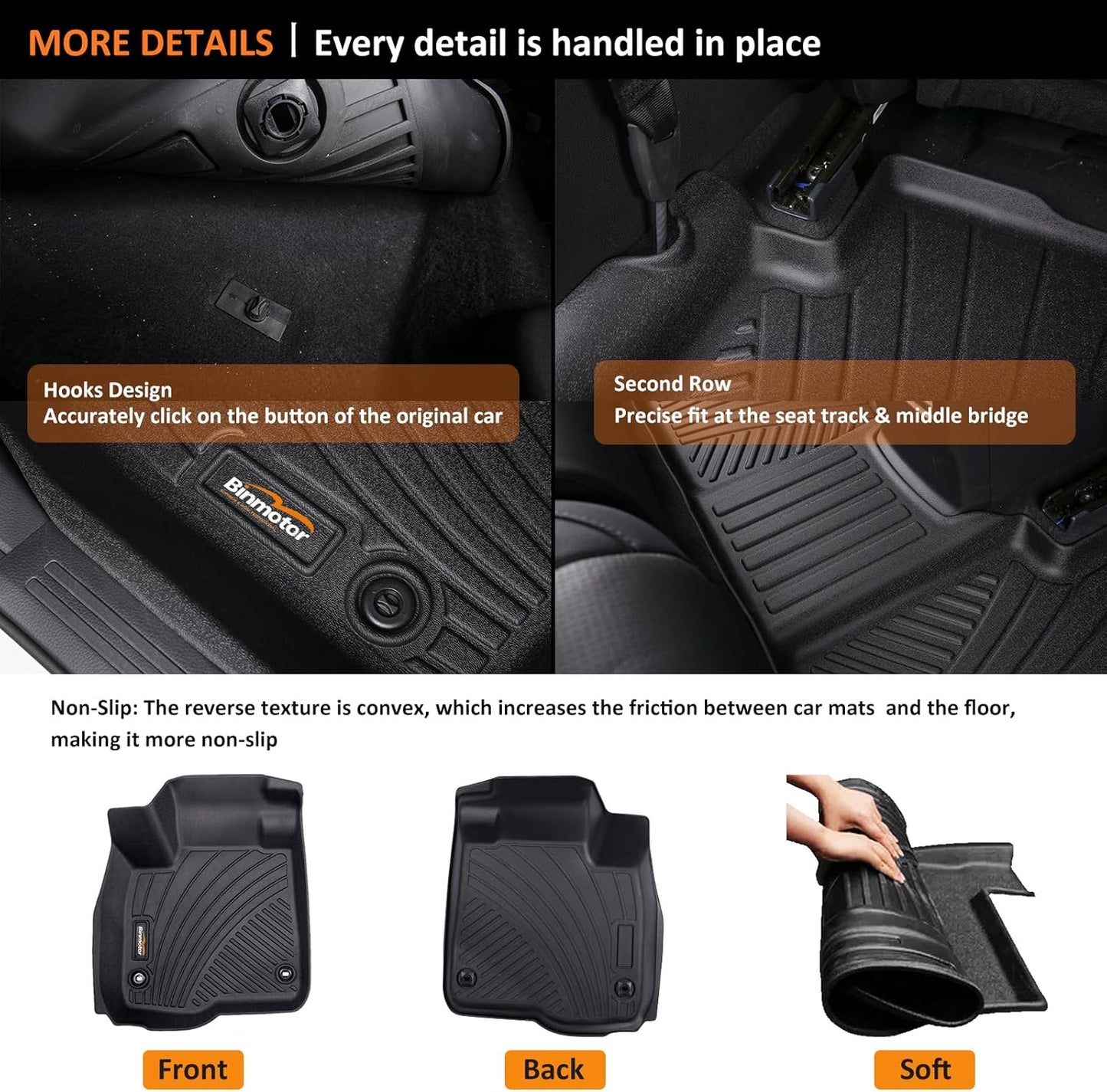 Binmotor-Floor Mats & Cargo Liner Set for BMW X3 2025, All Weather Car Mats Cargo Trunk Mat for BMW X3 2025 Accessories