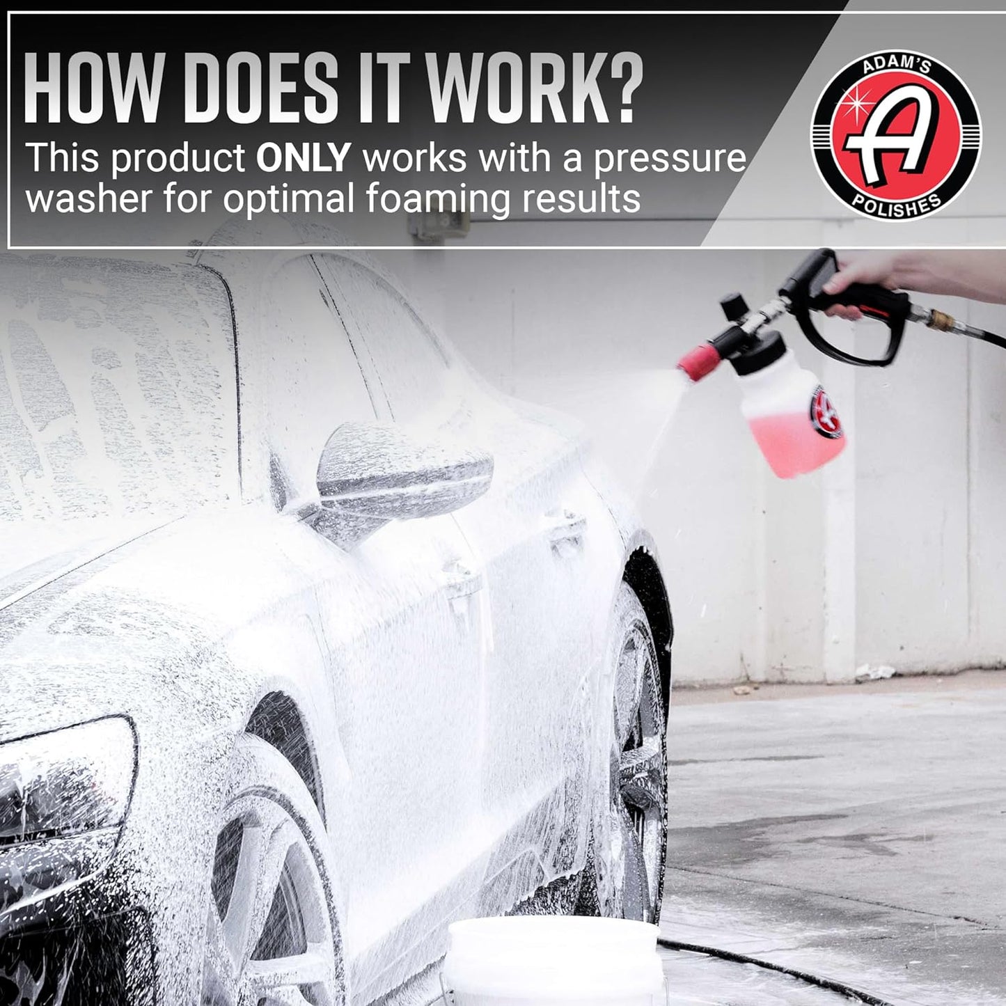 Adam's Polishes Premium Foam Cannon - Soap Sprayer for Car Wash | Sprayer Cannister for Pressure Washer 1/4" Quick Disconnect