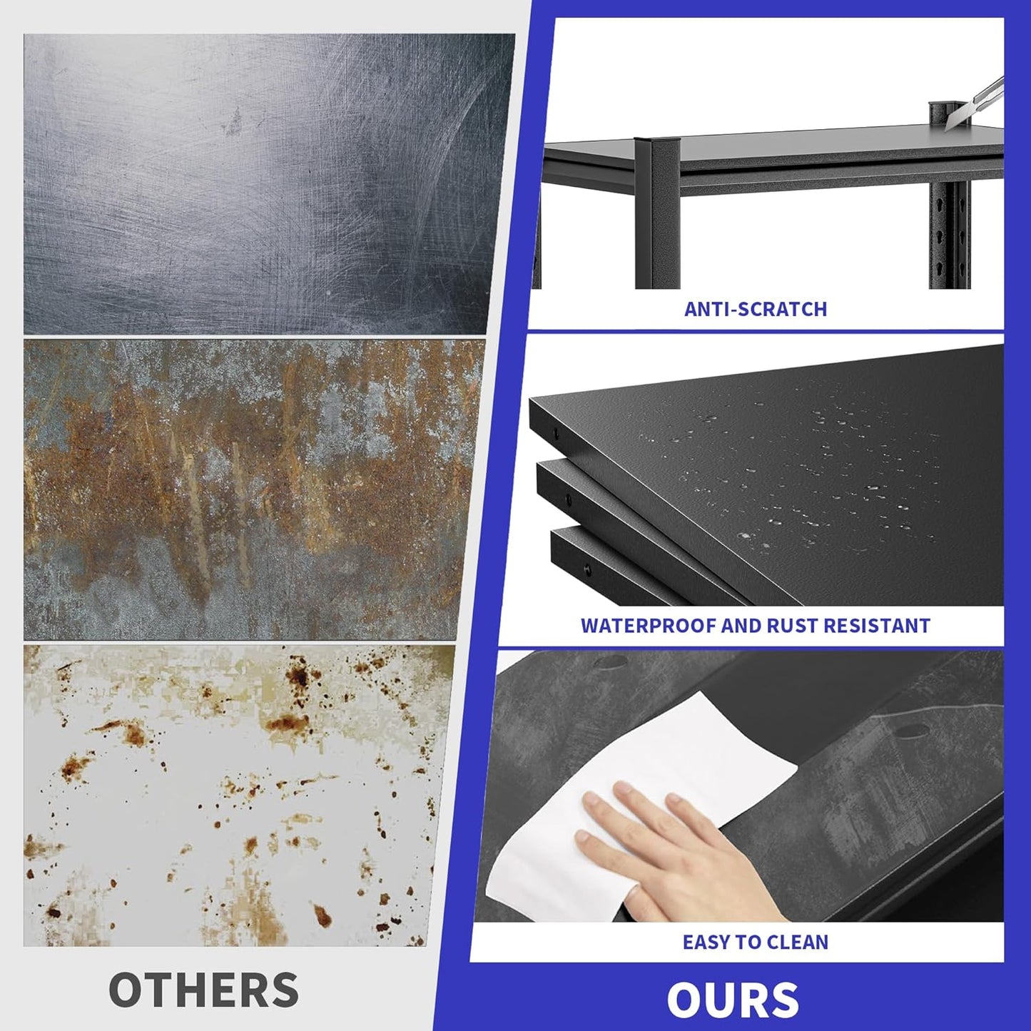 2 Sets Garage Shelving Unit 24"D x 48"W x 87"H Heavy Duty Storage Shelves Easy Assembly 5 Tier Adjustable Metal Shelving Utility Shelf Rack Garage Storage Organizer for Garage, Basement, Warehouse