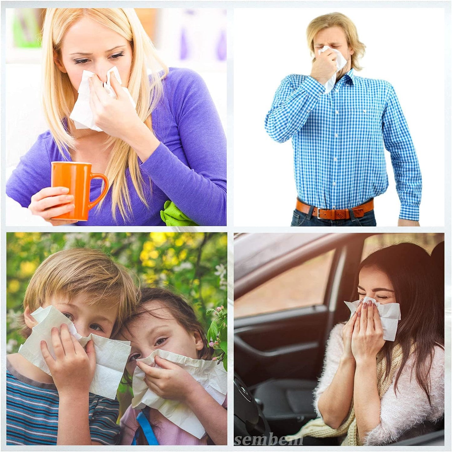 Car Tissue, Auto Visor Tissue Refills for Car Tissue Case, Napkin Holder Refill, Nice Tissue for Sun Visor Box, Car Travel Tissues, Soft and Smooth, 3-Ply, 12 Packets, 360 Sheets