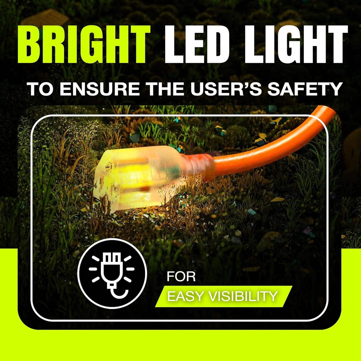 10ft Outdoor/Indoor Extension Cord 10/3 Gauge Ultra Heavy Duty 3 Prong SJTW, Waterproof, Flexible Cold-Resistant Long Power Cord,15A 125V 1875W, Orange by LifeSupplyUSA