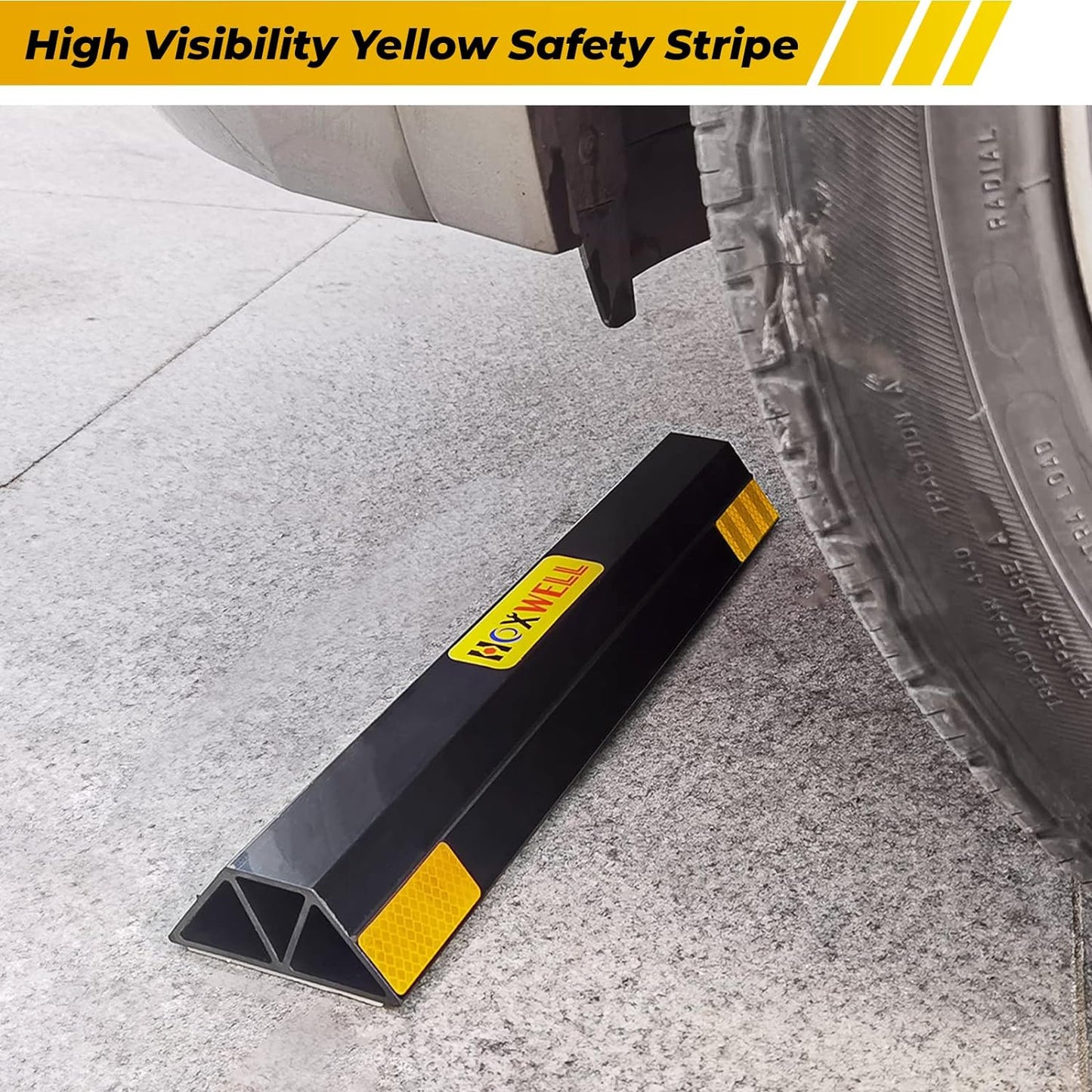 24 Inch (New Upgrade) 2 PCS Heavy Duty Car Parking Stopper for Garage, Parking Aid Protects Car, Parking Gadgets Easy to Install 2 Packs, 24" L x 3.7" W x 1.8" H